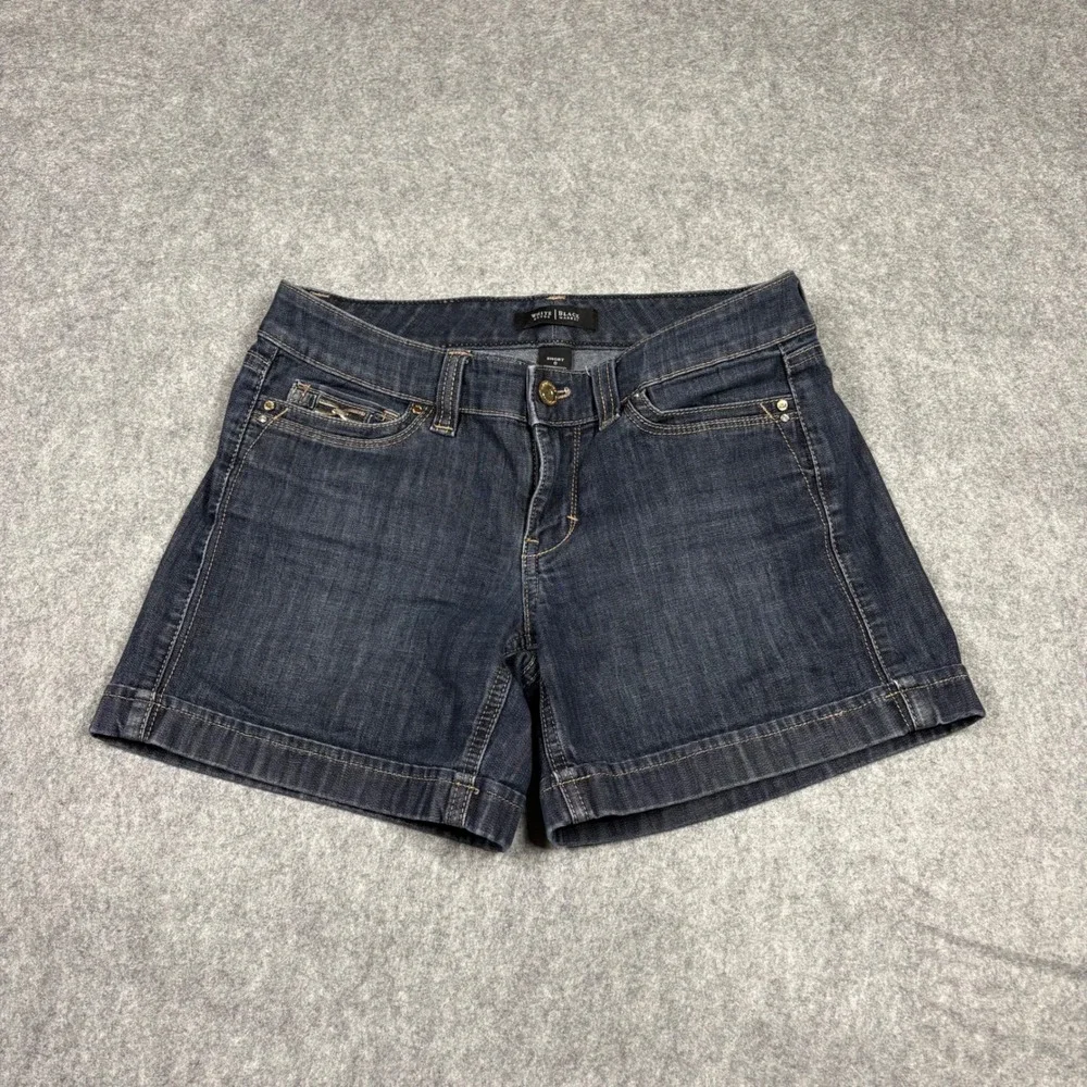 Low Rise Dark Wash Denim Shorts Womens Size 0 Indigo Blue Grunge